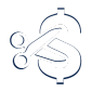 Scissors cutting a dollar sign