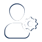 Profile picture with settings gears